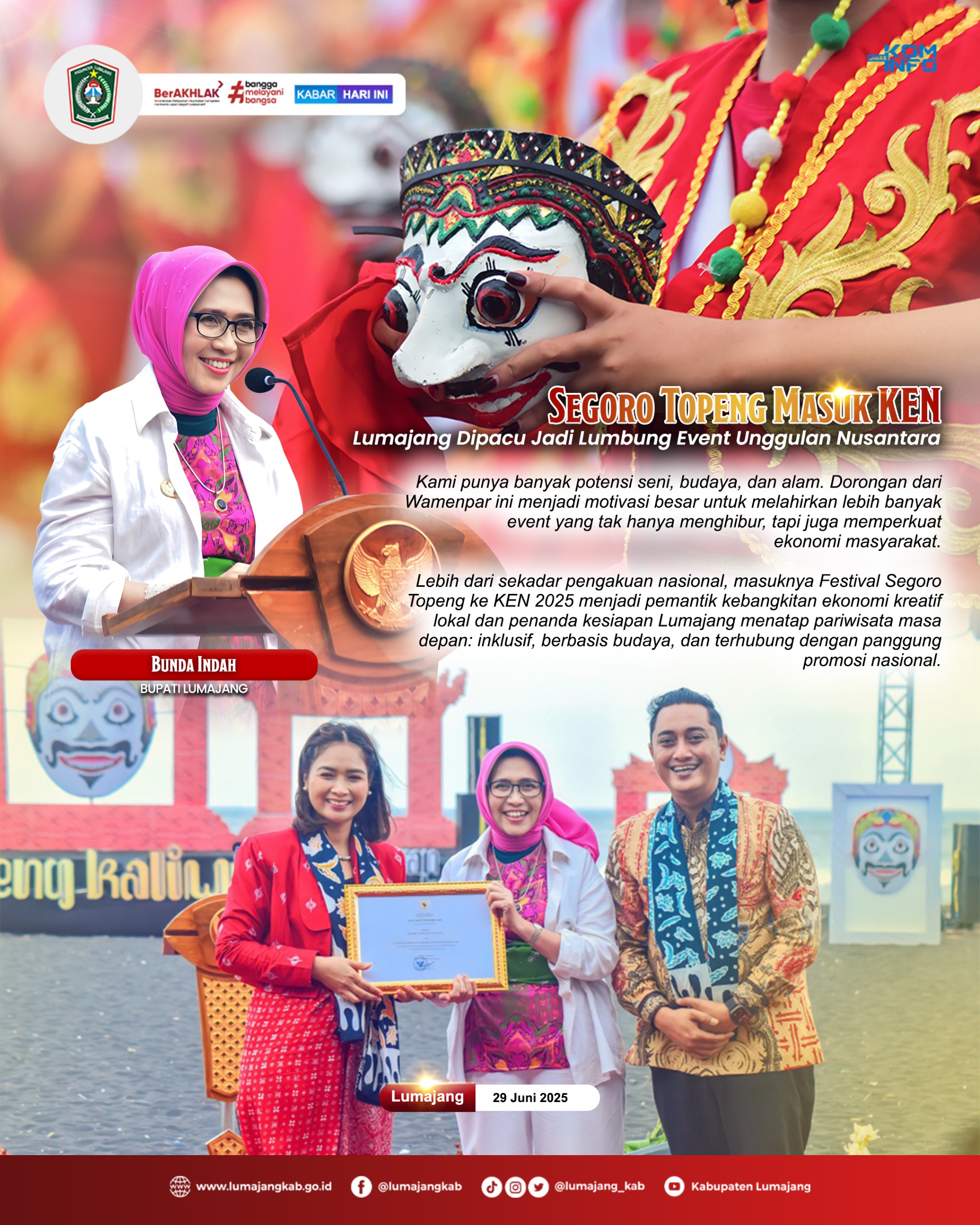 Festival Segoro Topeng resmi masuk Kharisma Event Nusantara (KEN) 2025