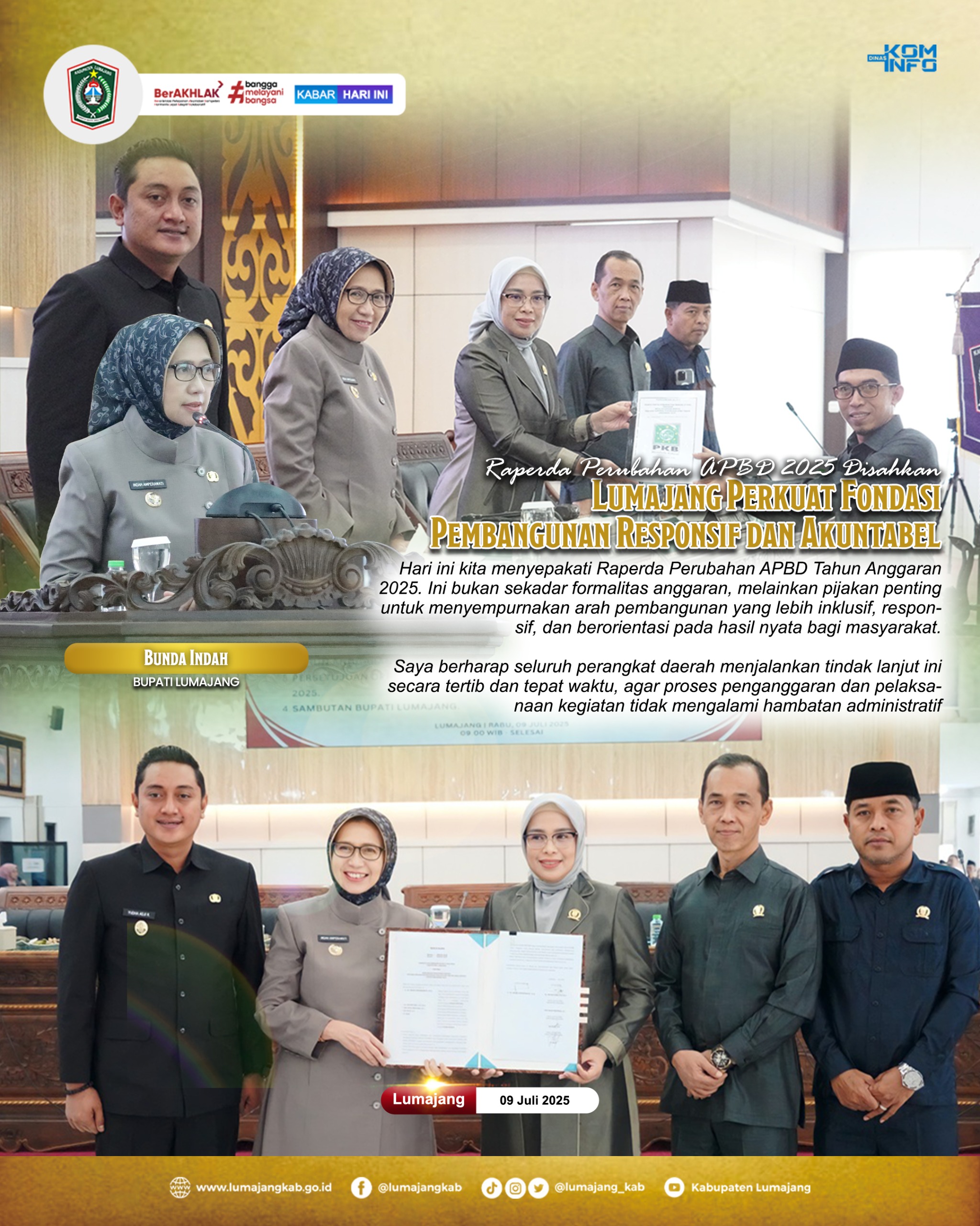 Raperda Perubahan APBD 2025 Disahkan, Arah Pembangunan Lumajang Makin Jelas
