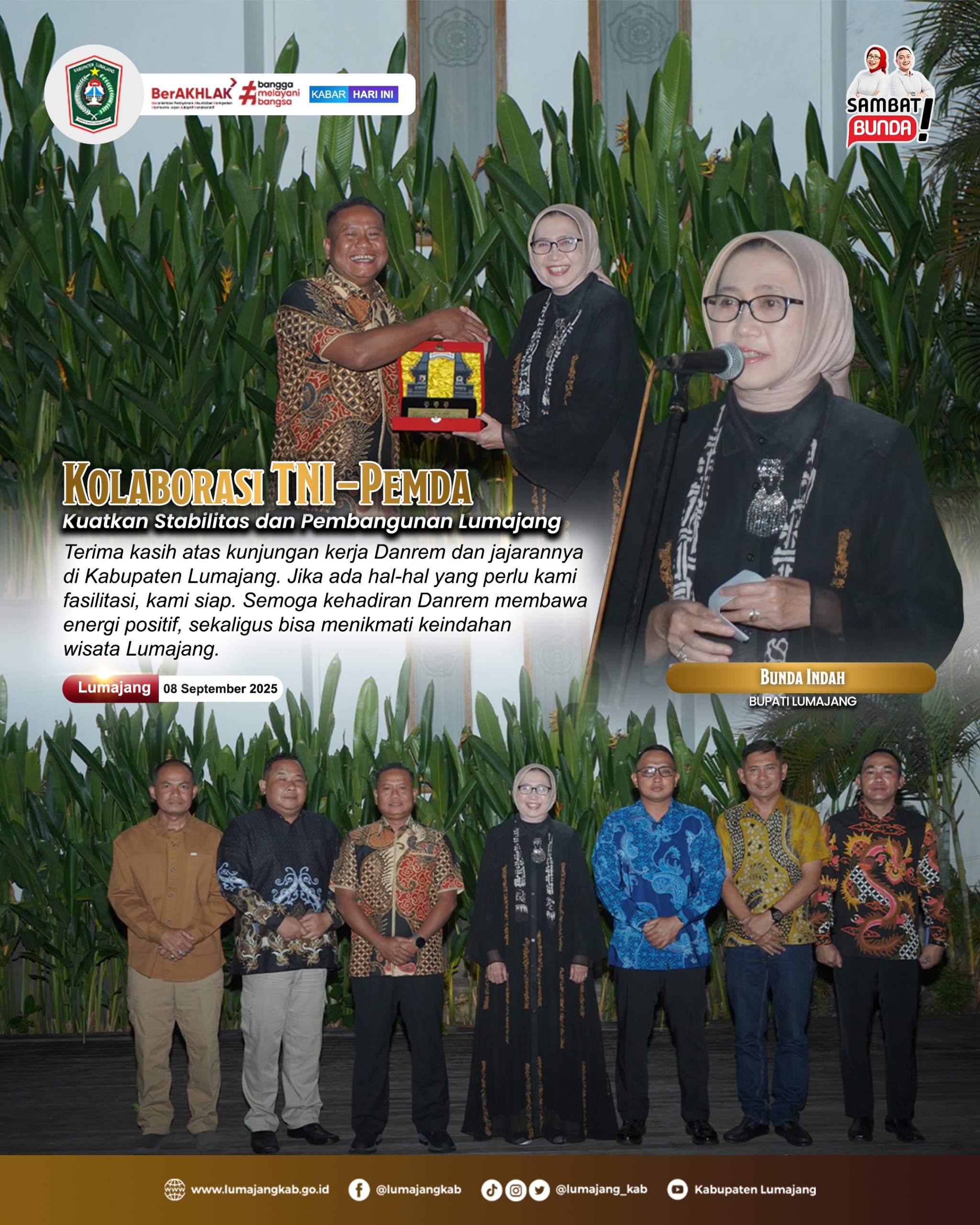 Kolaborasi TNI–Pemda Kuatkan Stabilitas & Pembangunan Lumajang