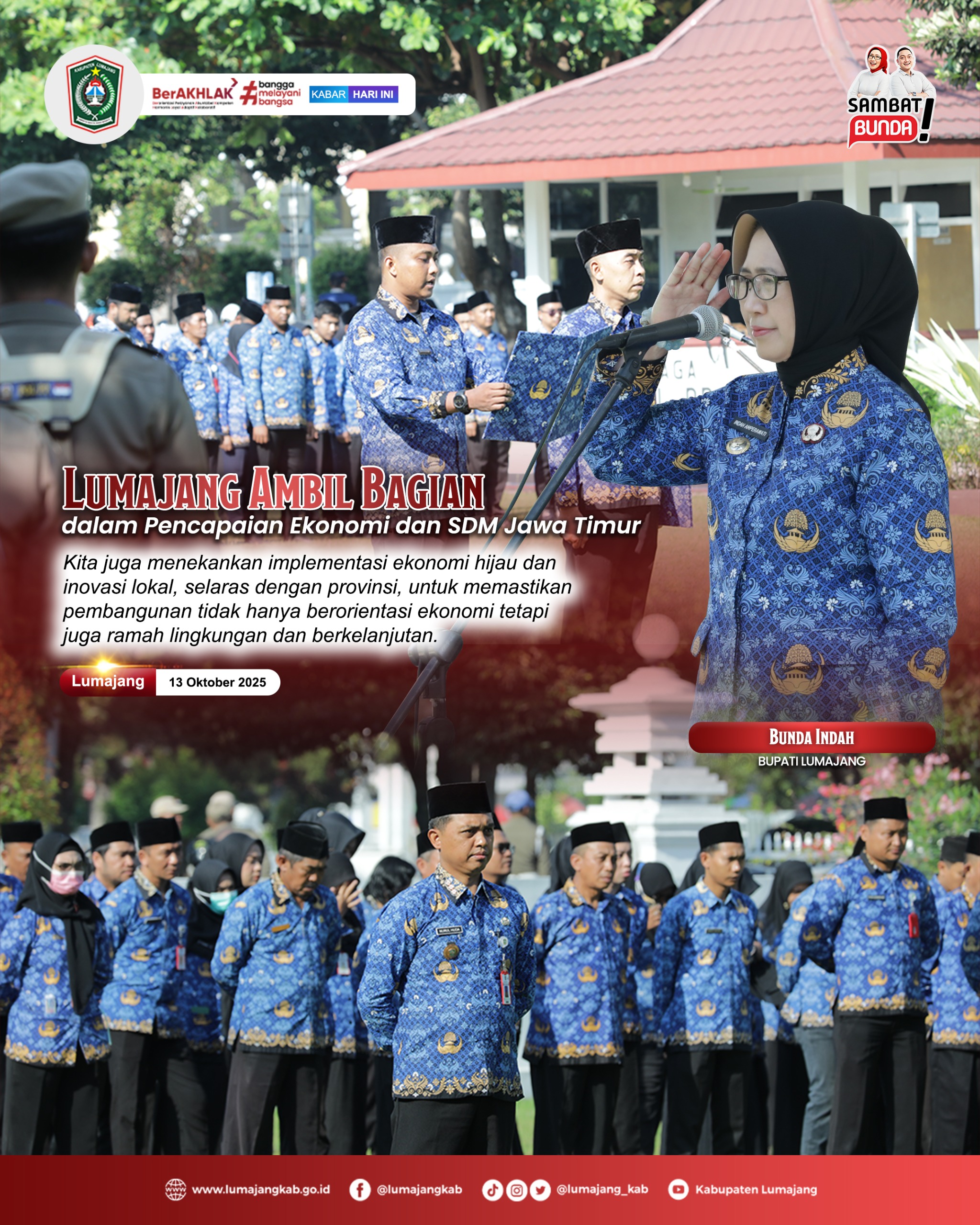 Hari Jadi ke-80 Provinsi Jawa Timur, menegaskan komitmen daerah dalam mendukung “Jatim Tangguh, Terus Bertumbuh.”