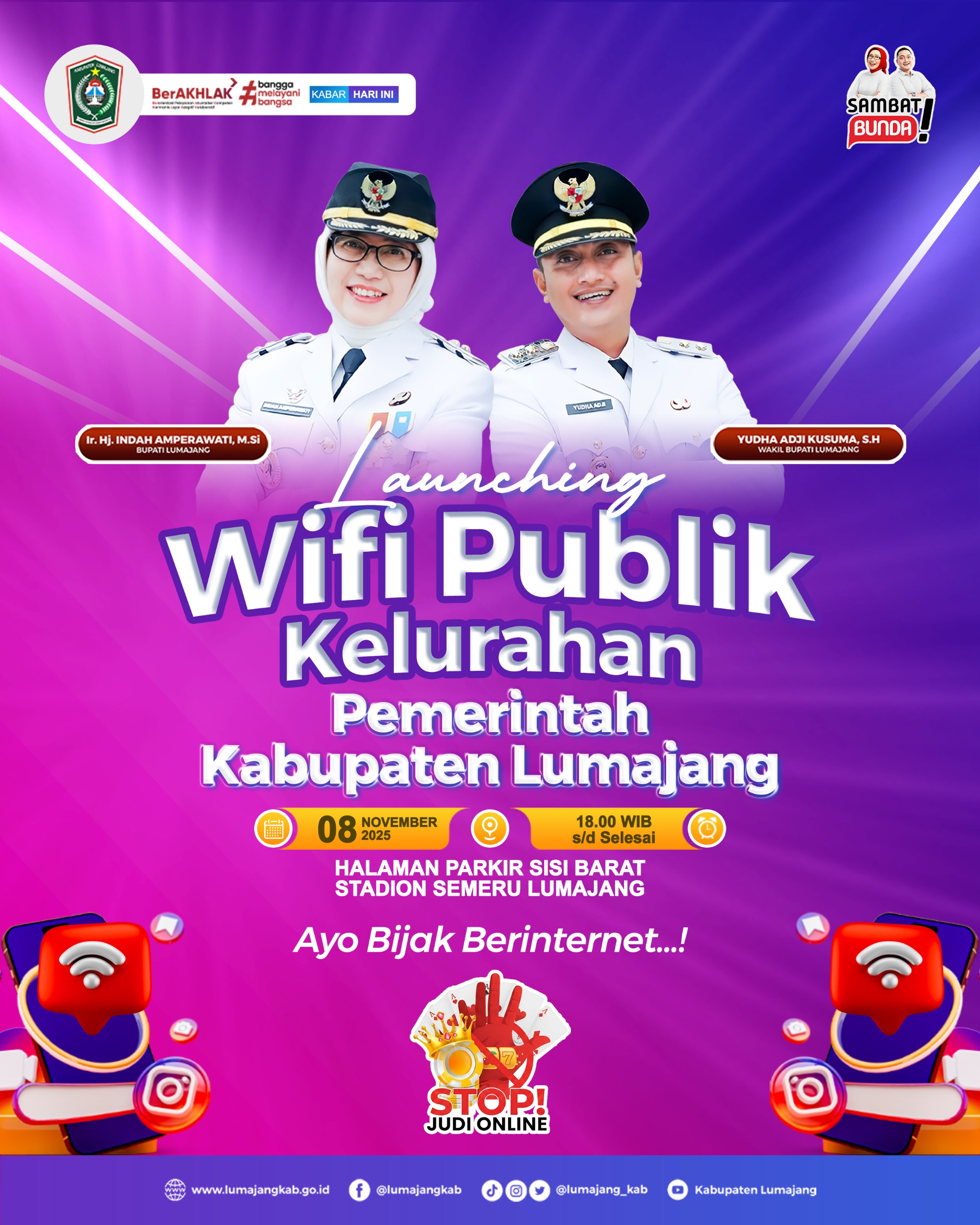 Pemkab Lumajang resmi meluncurkan Wifi Publik Kelurahan