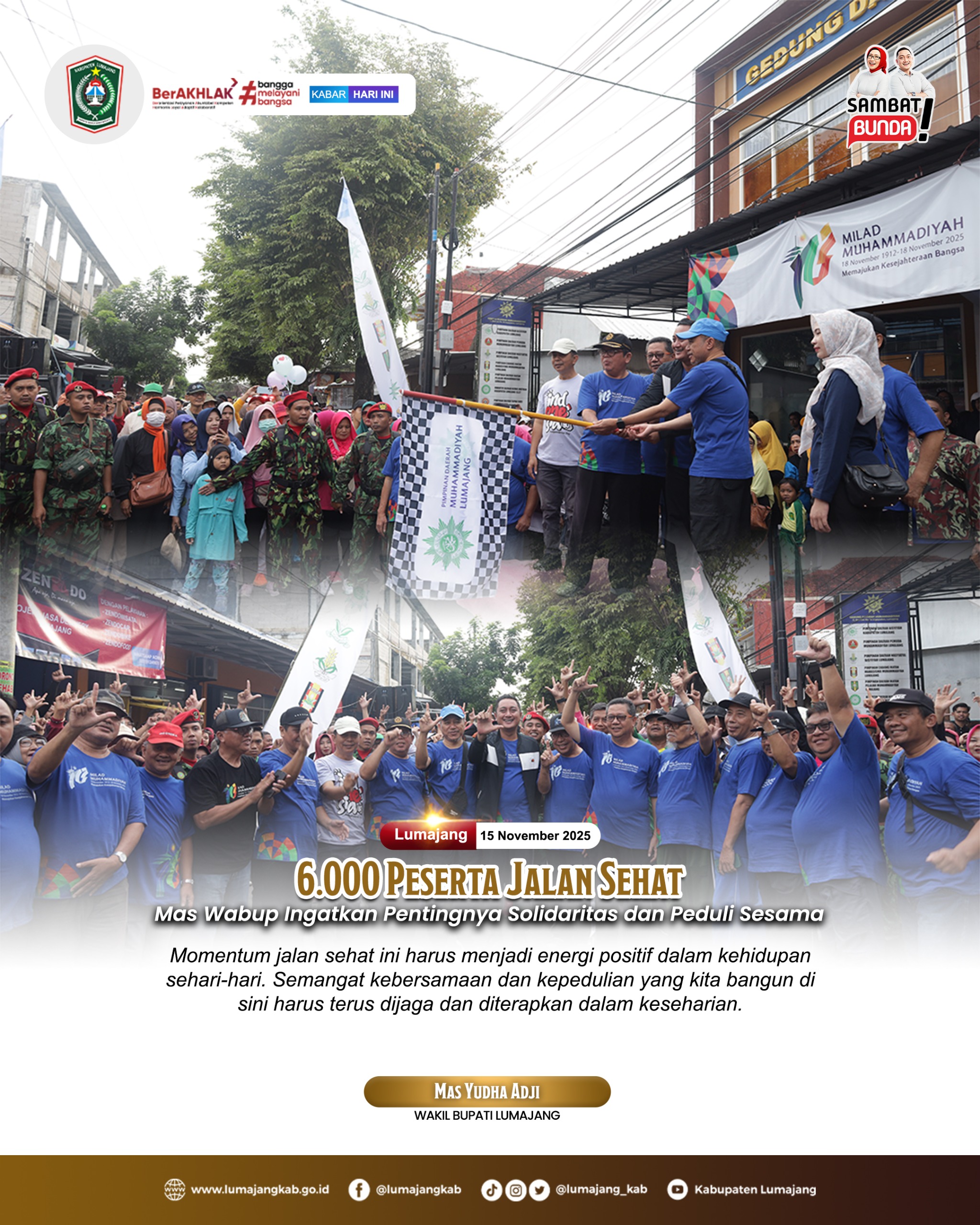 6.000 Peserta Jalan Sehat, Mas Yudha Ingatkan Pentingnya Solidaritas dan Peduli Sesama