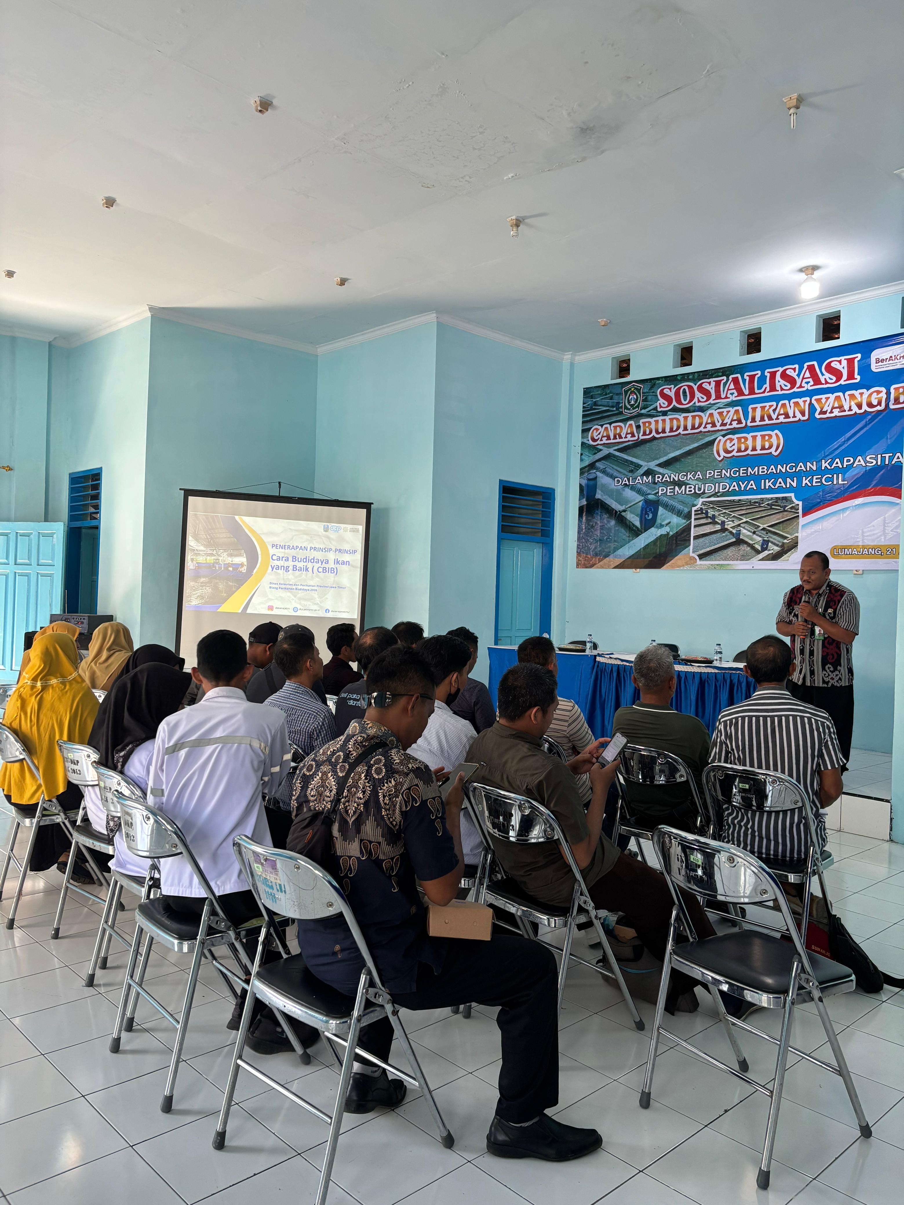 Tingkatkan Kualitas Budidaya, Dinas Perikanan Lumajang Sosialisasikan CBIB kepada Pembudidaya
